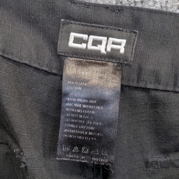 CQR Men's Cargo Pants Black Actual 35x29 Flat Front Multi-Pocket Polyester Blend - Picture 8 of 10